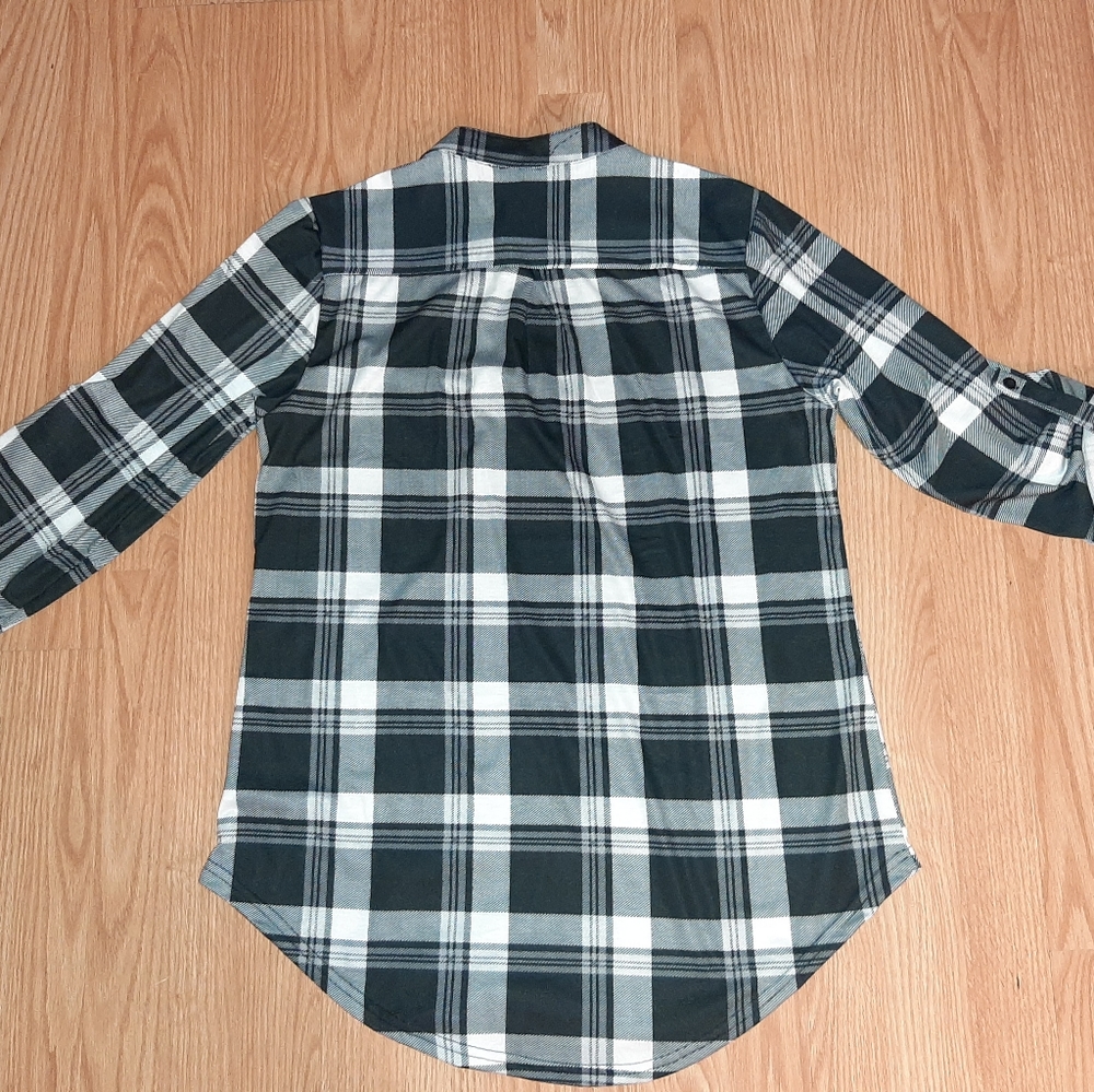 Black and white Buffalo plaid Large tunic